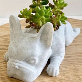 1pc Mini Resin PuppyFlower Pot, Succulent Planter, French Bulldog Shape Cute Bonsai Flower Pots, Cute Dog Flower Pots, Air Plant Holder