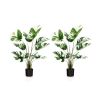 2 Pack 4 Feet Artificial Monstera Deliciosa Plants for Home Office