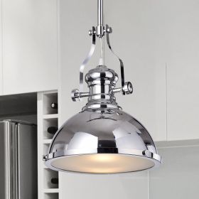 Didya 1-Light 13-Inch Chrome Dome Pendant