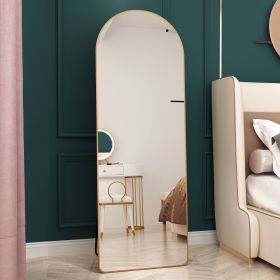 Aluminum alloy metal frame arched floor mounted wall mirror, upgraded in quality, bathroom makeup mirror, bedroom entrance, clothing store