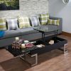 Calmam Black High Gloss & Chrome Finish Coffee Table w/ Lift Top