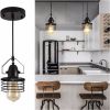 Industrial Black Pendant Light Metal Cage Pendant Lights Dining Room Hanging Lighting for Kitchen Island Living Room Bedroom Entryway Barn Farmhouse