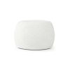 Jaxx Ellis Ottoman Shearling Faux-Lamb Plush Pouf for Modern Interior Design, Small, Cloud