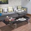 Calmam Black High Gloss & Chrome Finish Coffee Table w/ Lift Top