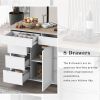 Store Kitchen Cart with Rubber Wood Countertop