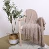 SOGA Coffee Diamond Pattern Knitted Throw Blanket Warm Cozy Woven Cover Couch Bed Sofa Home Decor with Tassels