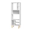 Manhattan Comfort Essex 60.23 Decor Bookcase with 8 Shelves in White and Zebra