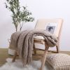 SOGA Coffee Diamond Pattern Knitted Throw Blanket Warm Cozy Woven Cover Couch Bed Sofa Home Decor with Tassels