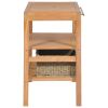 Bathroom Vanity Cabinet with 2 Baskets Solid Teak 29.1" x 17.7" x 29.5"