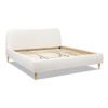 Roman Curved Headboard Upholstered Platform Bed, King, Ivory White Boucle