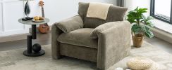 Modern Style Chenille Oversized Armchair Accent Chair Single Sofa Lounge Chair 38.6'' W for Living Room, Bedroom, Green