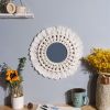 1pc, Boho Macrame Round Mirror - Decorative Wall Hanging for Apartment, Home, Bedroom, and Living Room