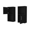 Black 2 Bathroom Medicine Cabinets with Open Shelf