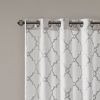 Fretwork Print Grommet Top Window Curtain Panel(Only 1 Pc Panel)