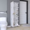 Crovie Linen 63-inch High Bathroom Cabinet Storage Cabinet with Four Open Shelves