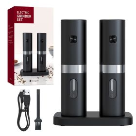 Electric Salt And Pepper Grinder Set With Charging Base Automatic Salt Pepper Mill Refillable Adjustable Coarseness Salt Grinder