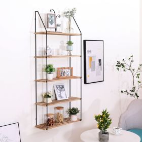 Gardenia Floating Shelf with Metal Brackets, Wall Mounted Rustic Wood Wall Storage, Decorative Hanging Display for Trophy, Photo Frames, Collectibles