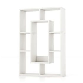 Geometric Bookshelf Modern Decorative Open Bookcase (Type: Bookshelf, Color: White)