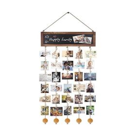 Wall Storage Organizer with Clips for Home Office Decor (Type: Decor Supplies, Color: Brown)