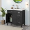 36' Bathroom Vanity with Sink Combo;  White Bathroom Cabinet with Drawers;  Solid Frame and MDF Board