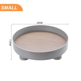 Modern Decorative Trays Home Decor Round Storage Tray Organizer Nordic Art Tray Jewelry Tray Candlestick Stand Table Living Room (Color: Small grey, Ships From: China)