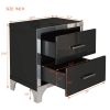 3-Pieces Sets,Dresser and Two Nightstands with Metal Handles and Mirror Decoration, Elegant