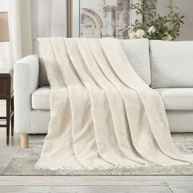 VERAMUSE 100% Cotton Blanket for Bed Weave Waffle Breathable Thin Blankets for Summer (Color: White, size: 66" x 90")