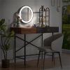 40 inch Makeup Vanity Desk with 3-Mode Lighted Mirror & Wireless Charging Station,Vanity Table with Drawer & 3 Open Shelves for Ample Storage Space