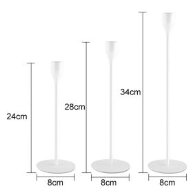 5 Head Luxury Metal Candle Holders Exquisite Candlestick Candle Stand Wedding Table Centerpieces Christmas Home Party Decoration (Color: 3pcs White 1 head, Ships From: CN)