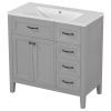 36' Bathroom Vanity with Sink Combo;  White Bathroom Cabinet with Drawers;  Solid Frame and MDF Board