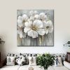 Hand Painted Oil Paintings Hand Painted Square Floral / Botanical Pop Art Living Room Hallway Bedroom Luxurious Decorative Painting