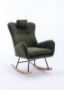 35.5 inch Rocking Chair, Soft Teddy Velvet Fabric Rocking Chair for Nursery