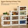 3Pcs Foldable Storage Bins with Lid Front Magnetic Door Collapsible Stackable Closet Organizer Containers with 4Pcs 360° Rotatable Wheels 8Pcs Small W