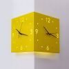 Nordic Square Modern Corner Wall Clock with Sensor Night Light Christmas Gifts